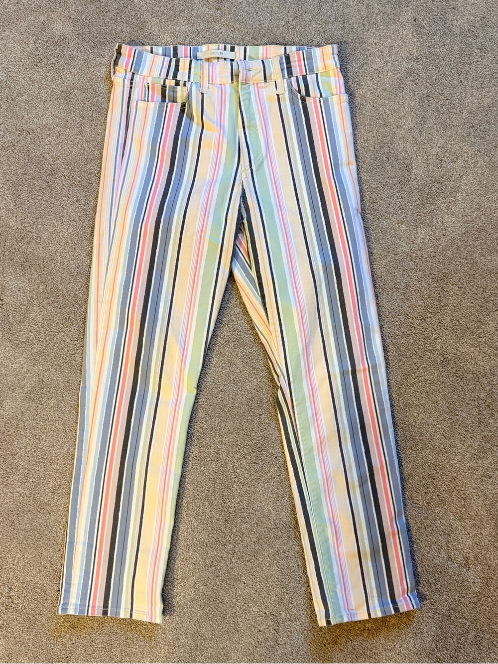 Joe’s Jeans The Luna Size 31 High Rise Cigarette Ankle Multicolor Stripe Jeans